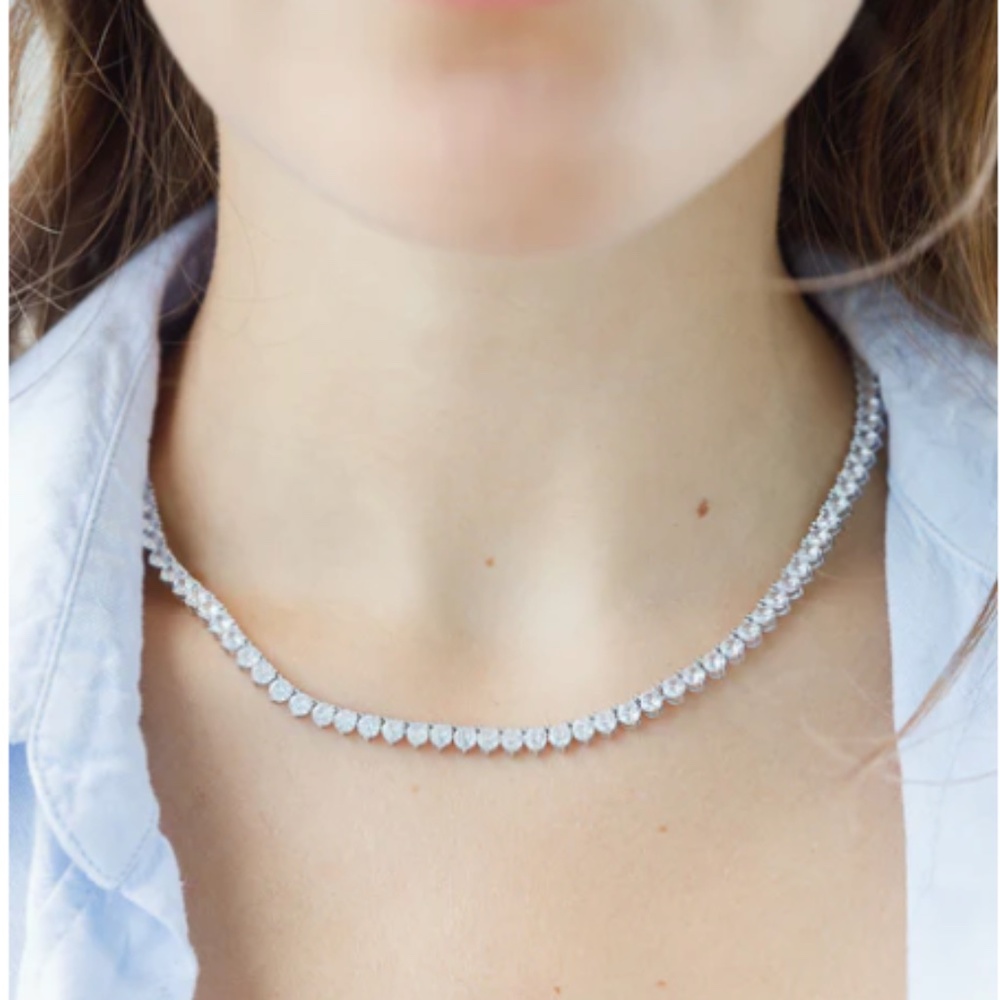 Limlim fashion accessories SMALL ASCENDING TENNIS NECKLACE